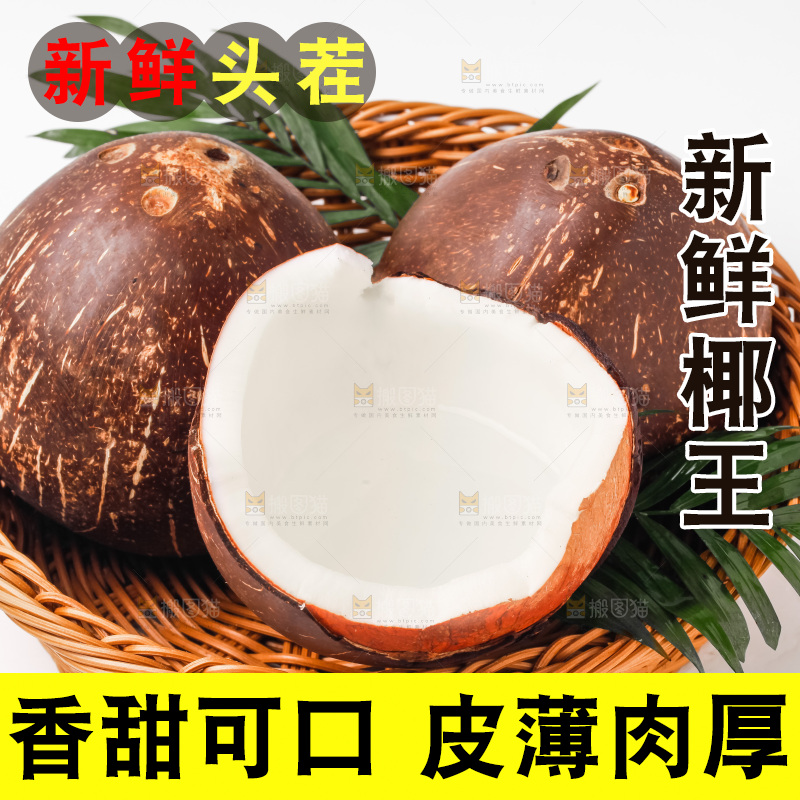白底上放着椰王