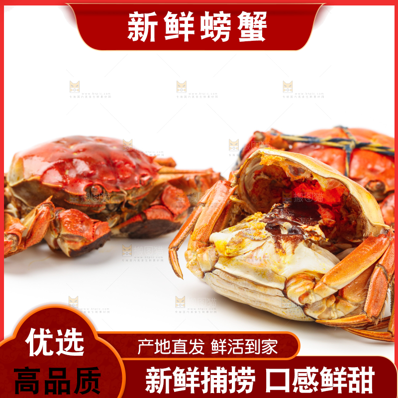 浅底上摆放着熟螃蟹