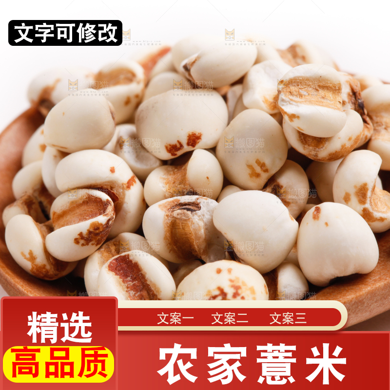 勺子里装着薏米