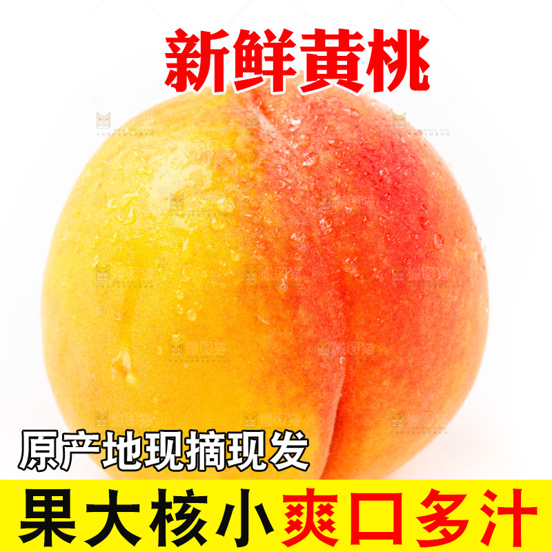 白底上的黄桃