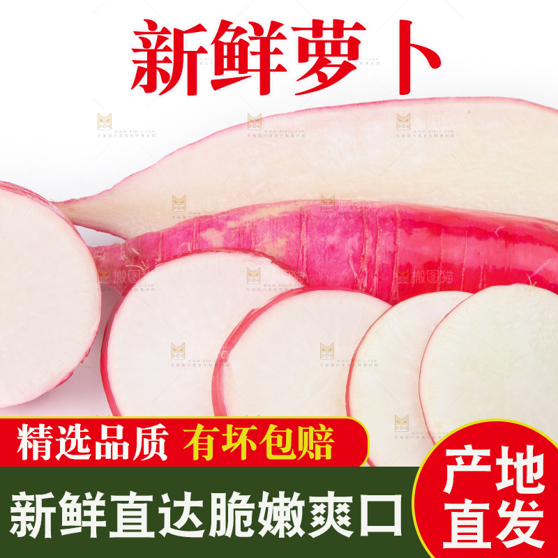 白底上的红萝卜