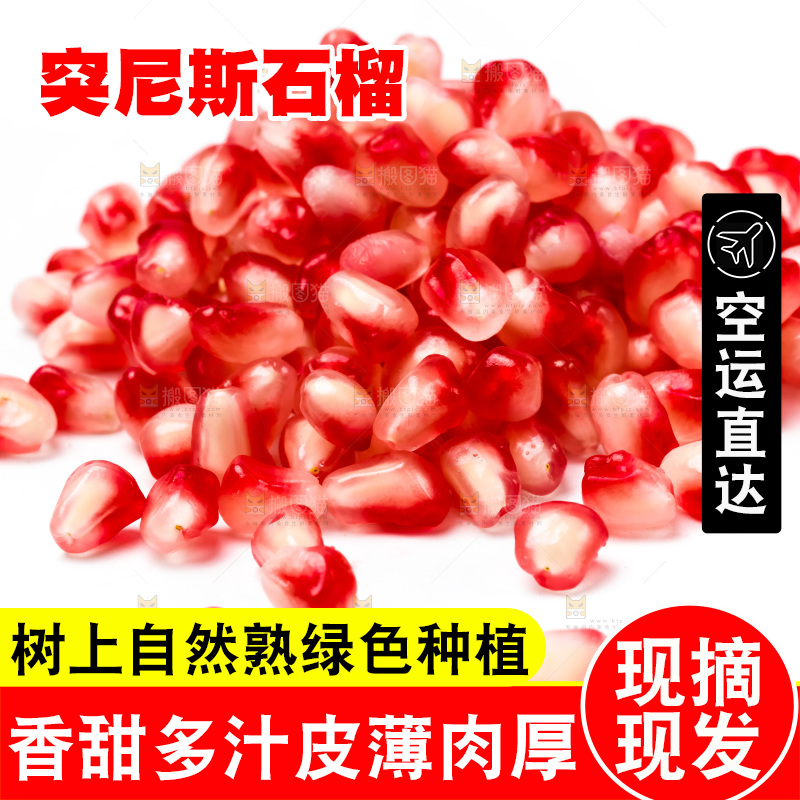 白底上放着突尼斯软籽石榴