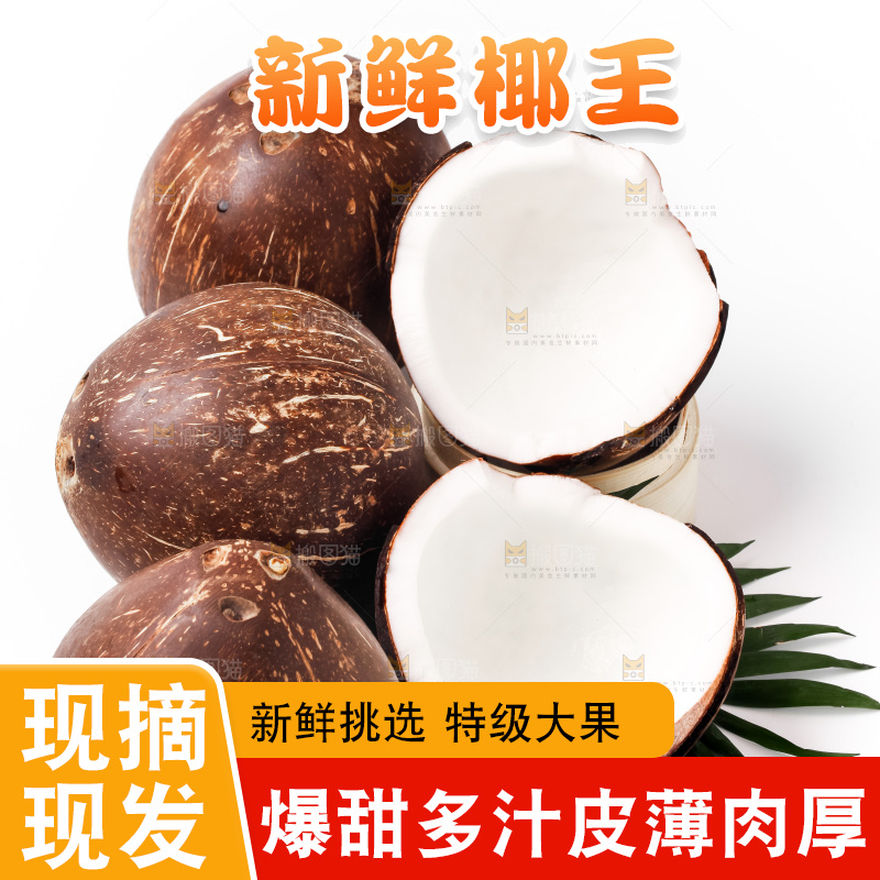 白底上放着椰王