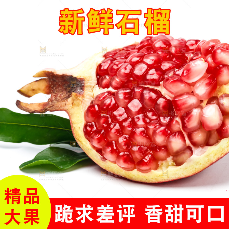 白底上放着软籽石榴