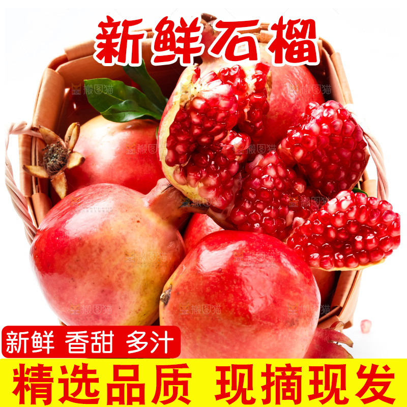 白底上放着突尼斯软籽石榴