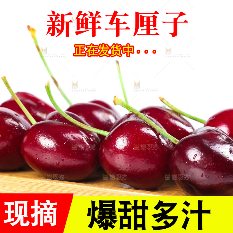 白底上的新鲜车厘子