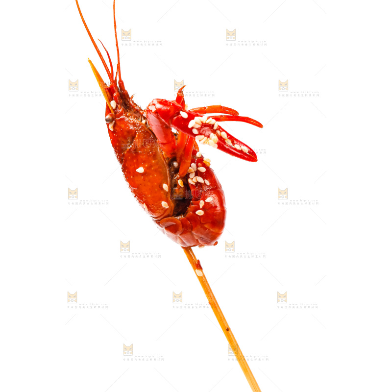 白底上的虾串