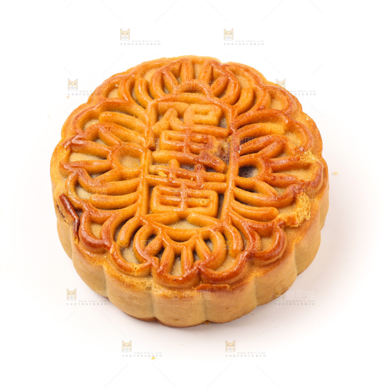 白底上的蛋黄月饼
