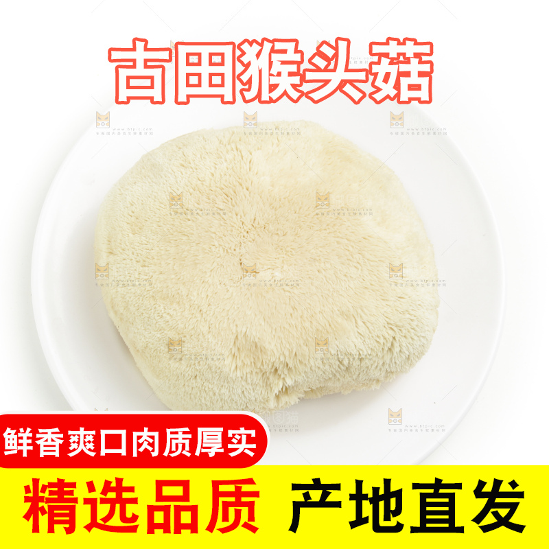 盘子里装着新鲜猴头菇