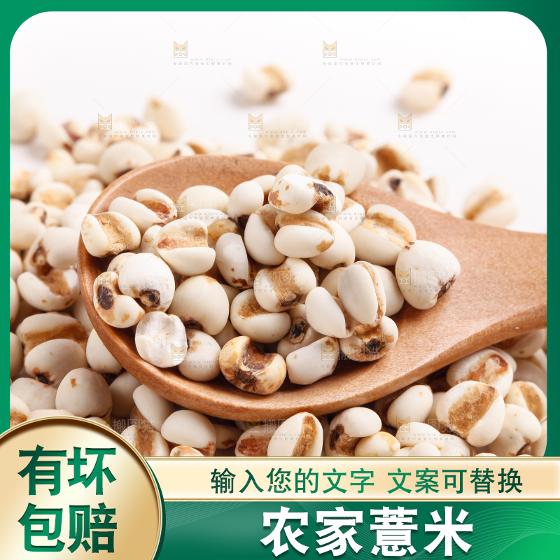 勺子里装着薏米