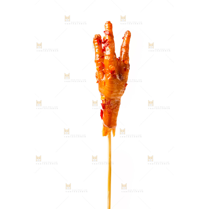 白底上的鸡爪串