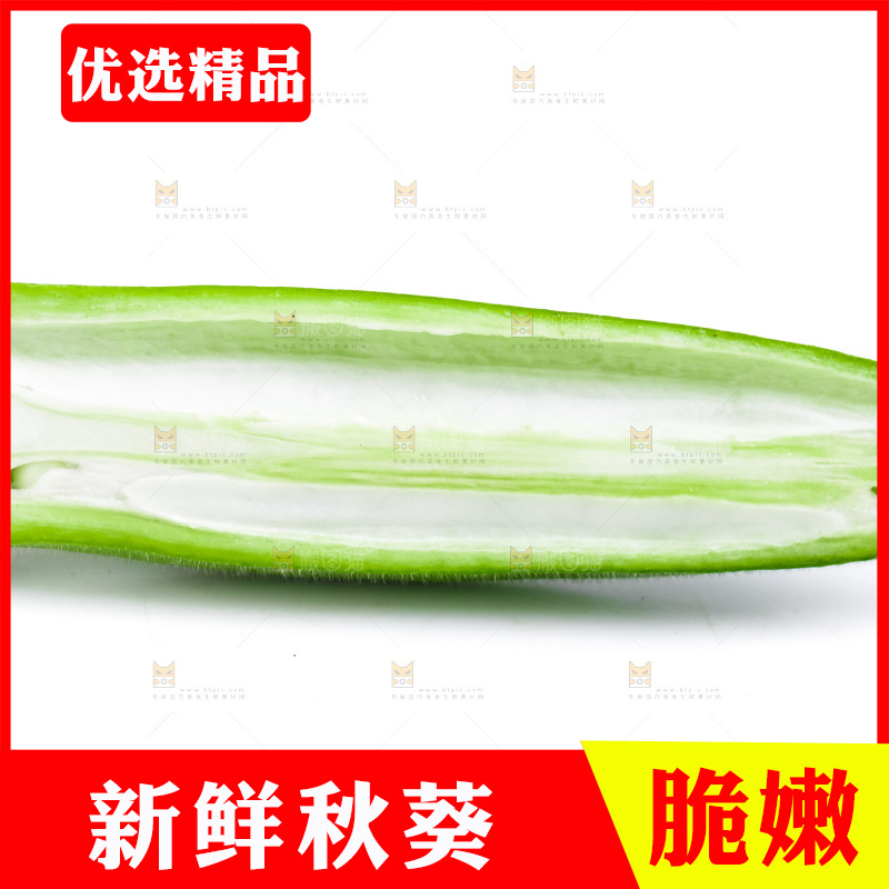 白底上的新鲜秋葵
