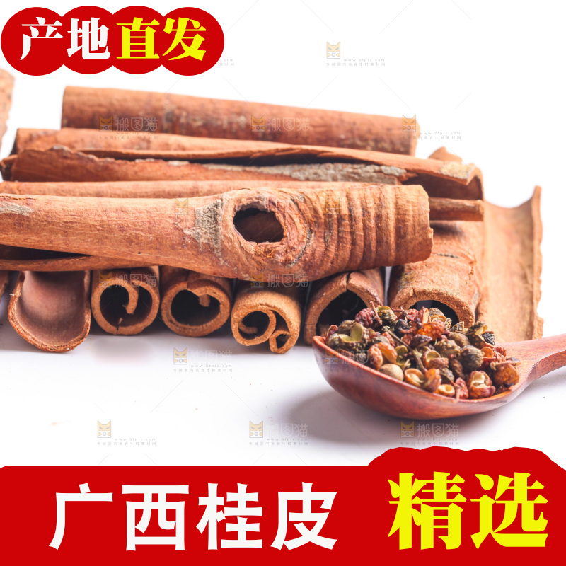 广西桂皮放在白底上