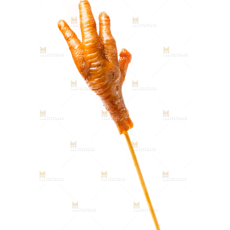 白底上的鸡爪串