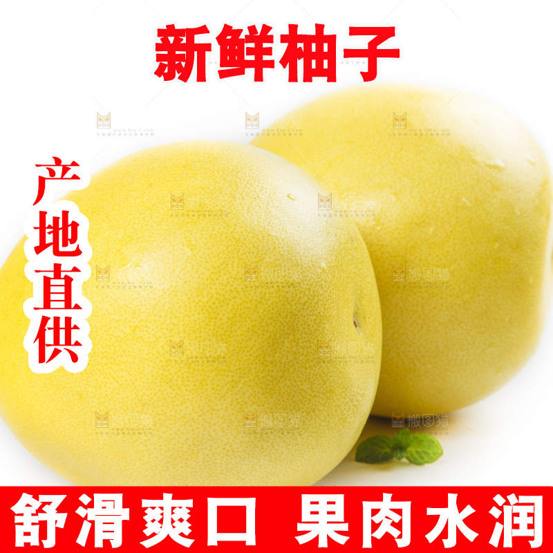 白底上摆放着新鲜柚子