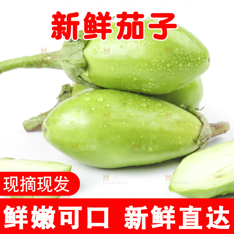 白底上放着青皮茄子