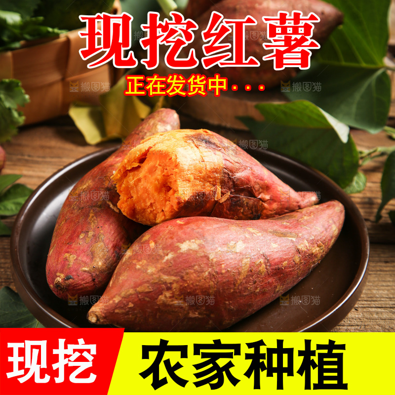 深底上放着烤红薯