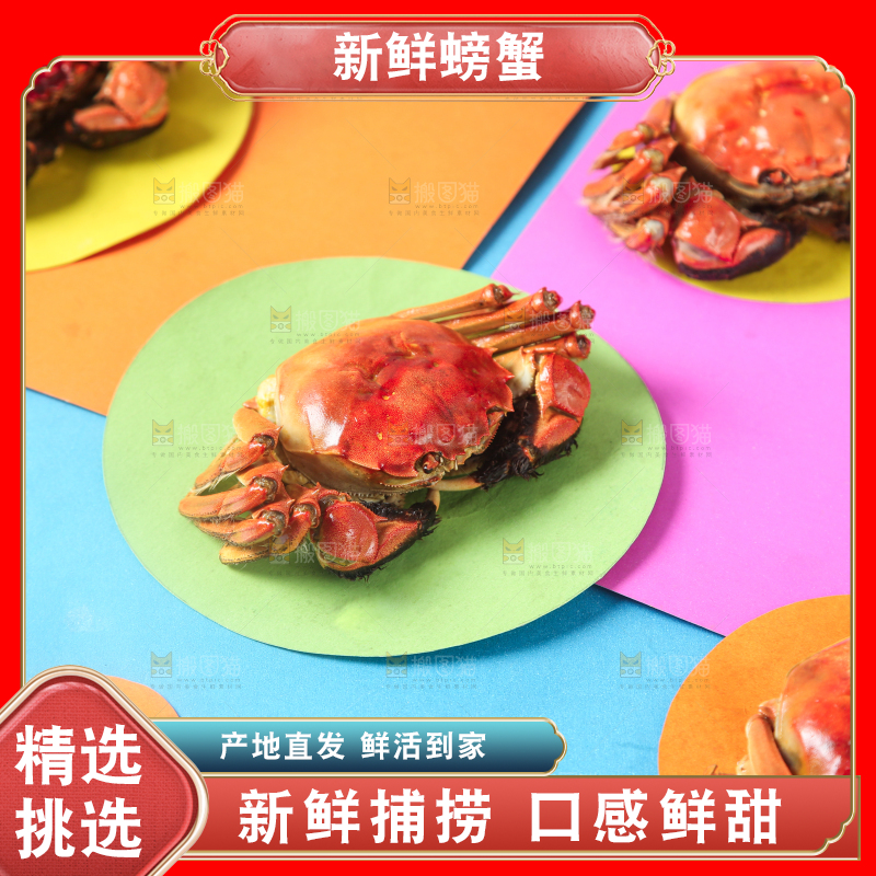 彩底上的螃蟹