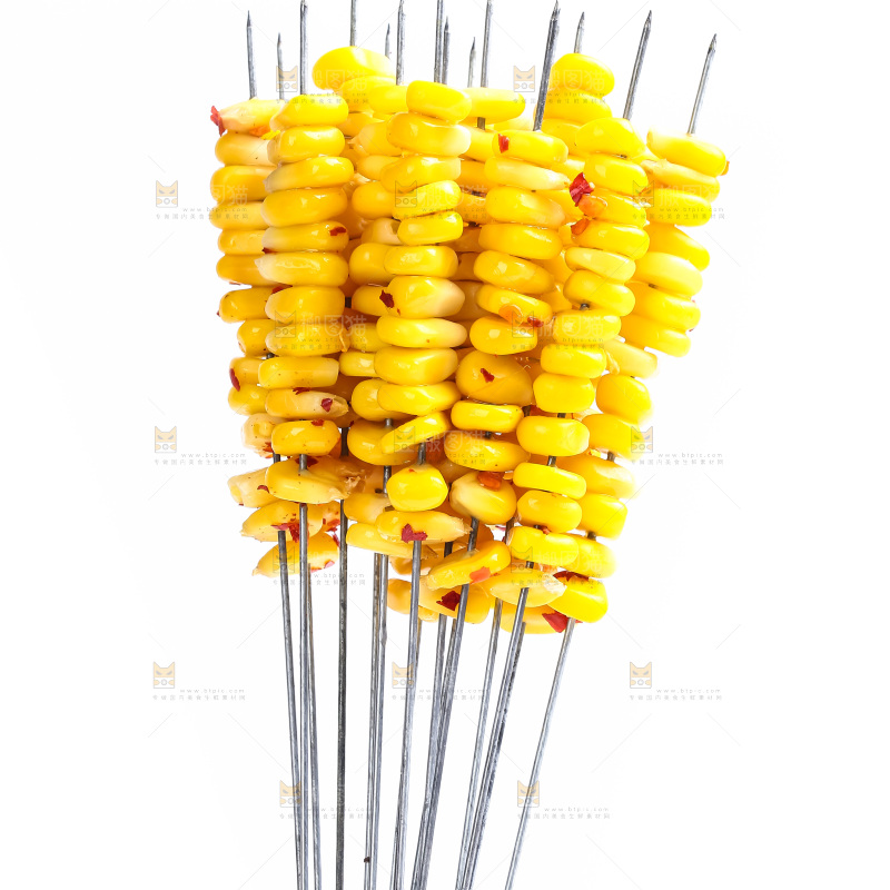 白底上的玉米串