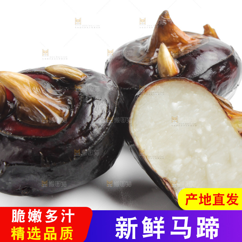 白底上摆放着广西荔浦马蹄