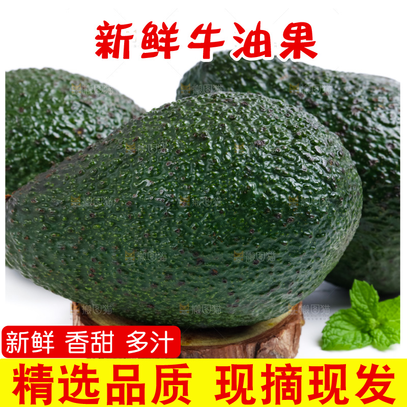 白底上放着墨西哥牛油果