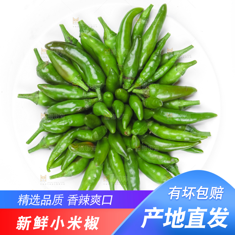 盘子里装着青米椒