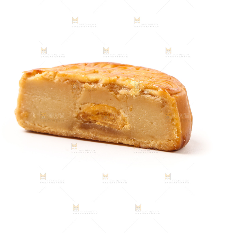 白底上的蛋黄月饼