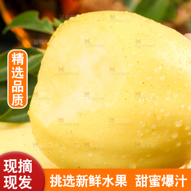 深底上放着黄金奶油富士
