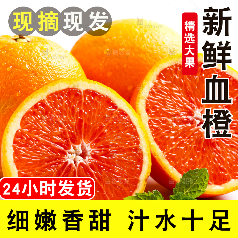 白底上的血橙