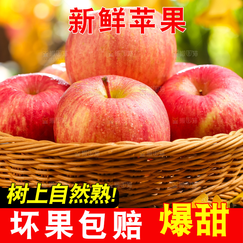 篮子里装着冰糖心苹果