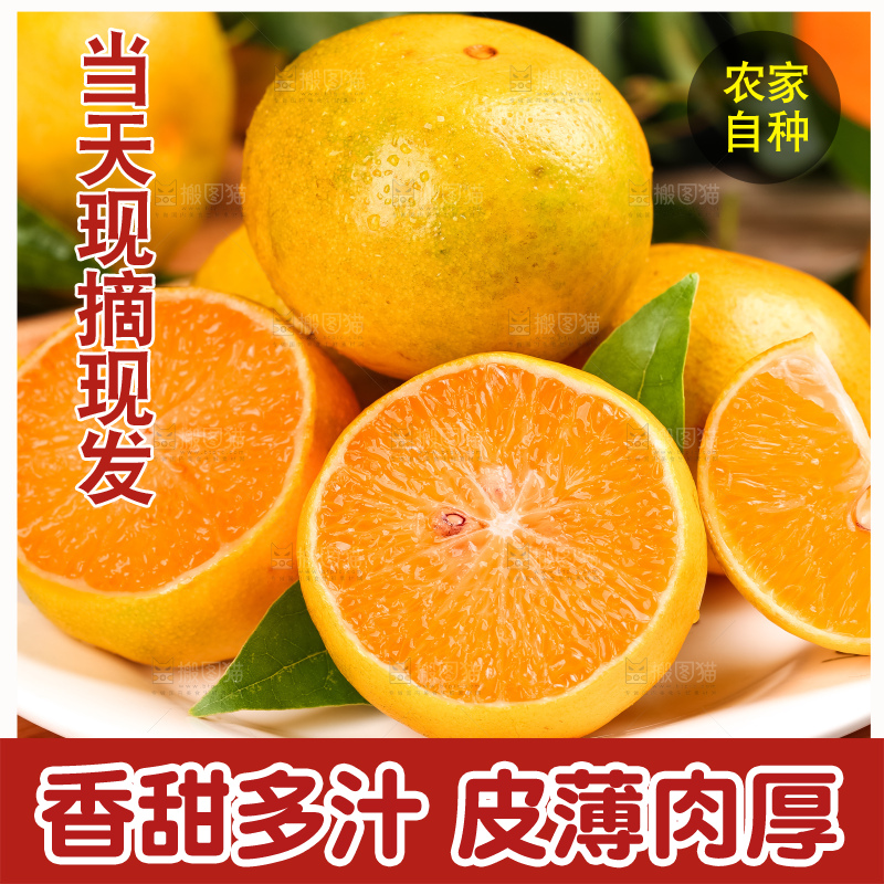 木板上放着一盘广西皇帝柑