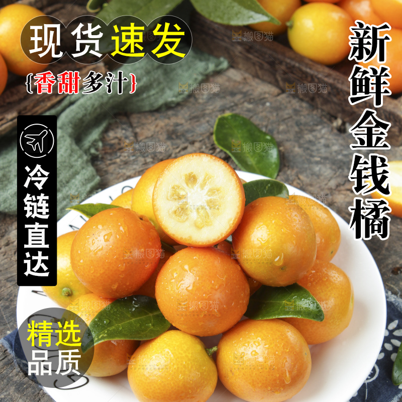 盘子里装着新鲜金钱桔