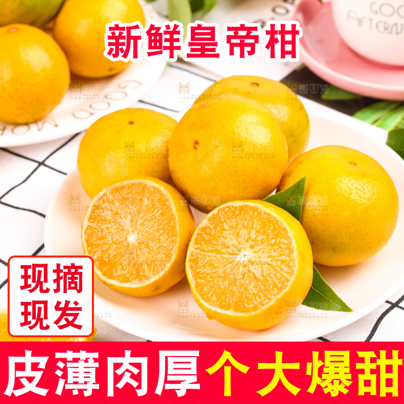 格子底上放着一盘武鸣皇帝柑