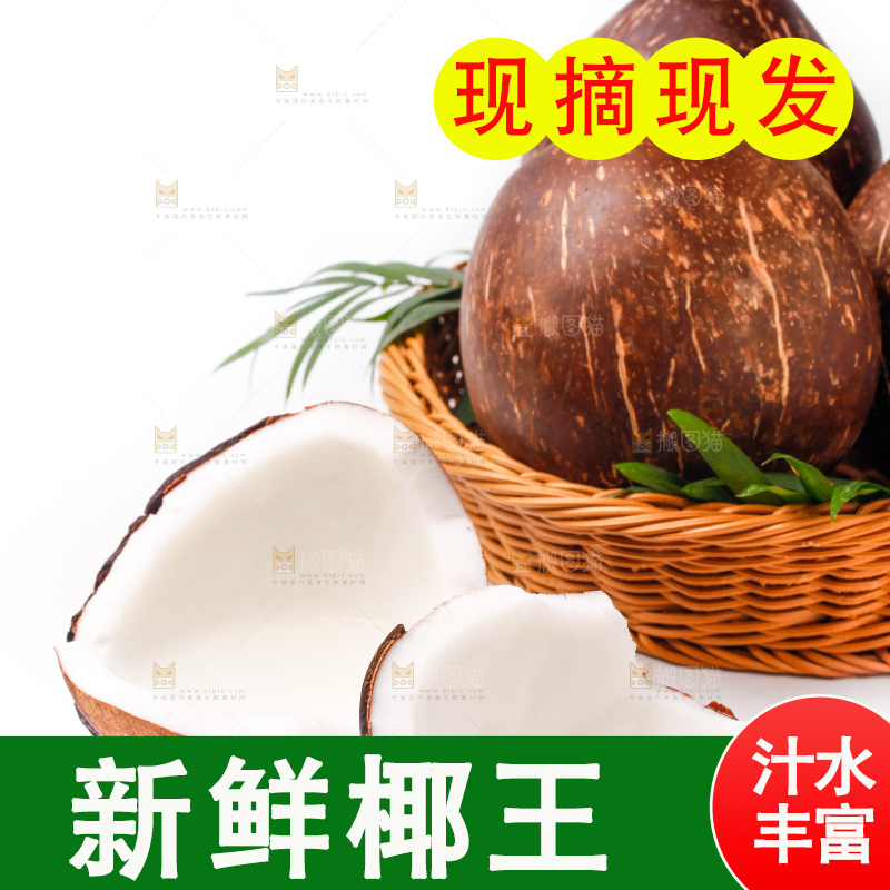 白底上放着椰王