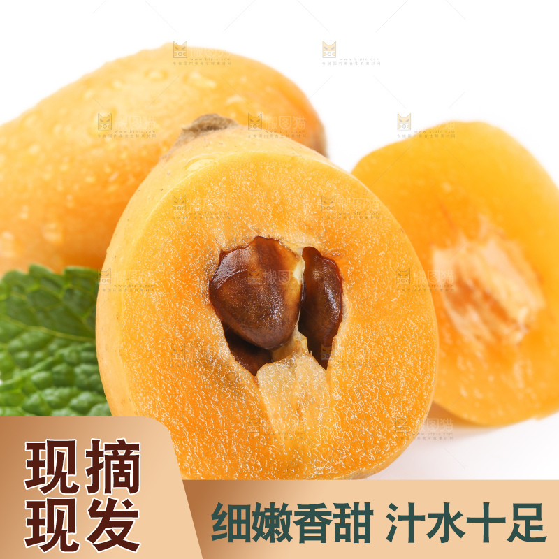 白底上的枇杷