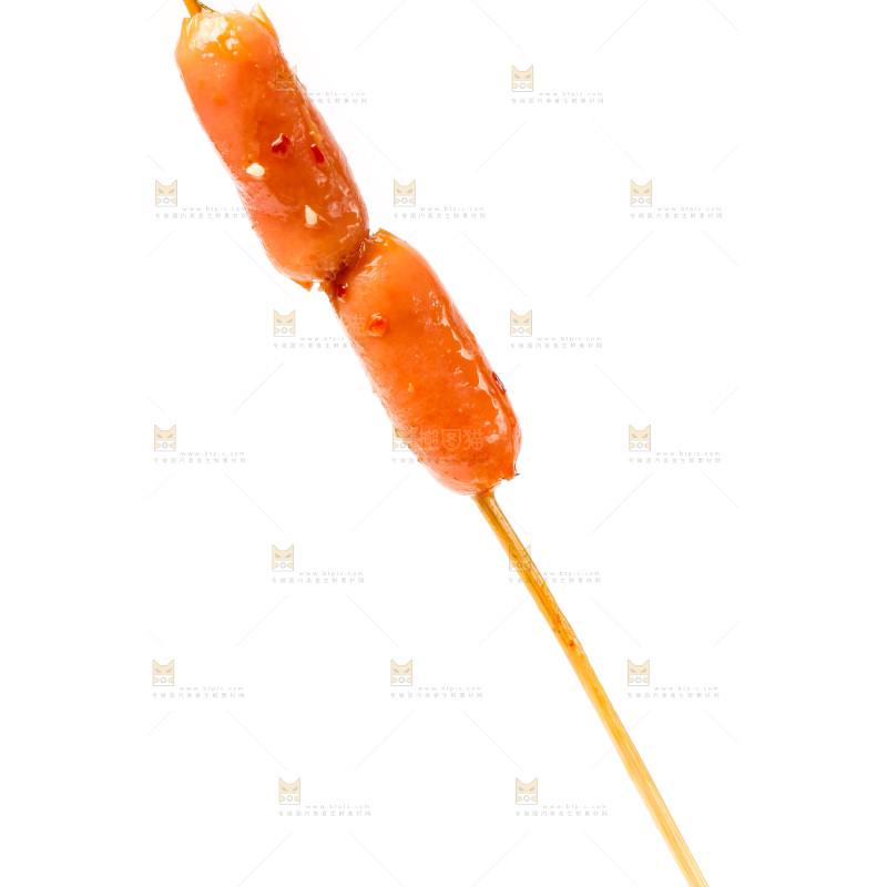 白底上的脆皮肠串