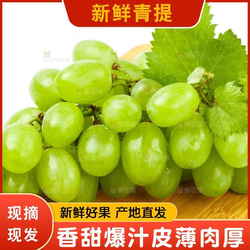 木底上放着新鲜青提