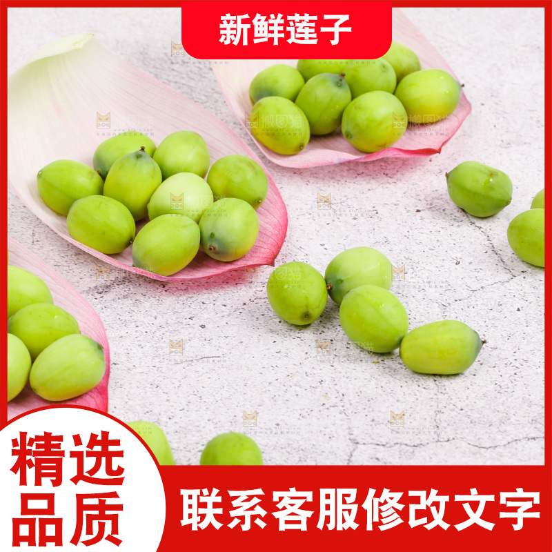 石板上的新鲜莲子