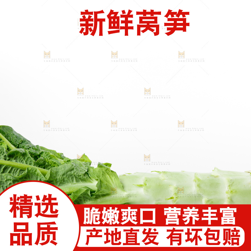 白底上放着莴笋