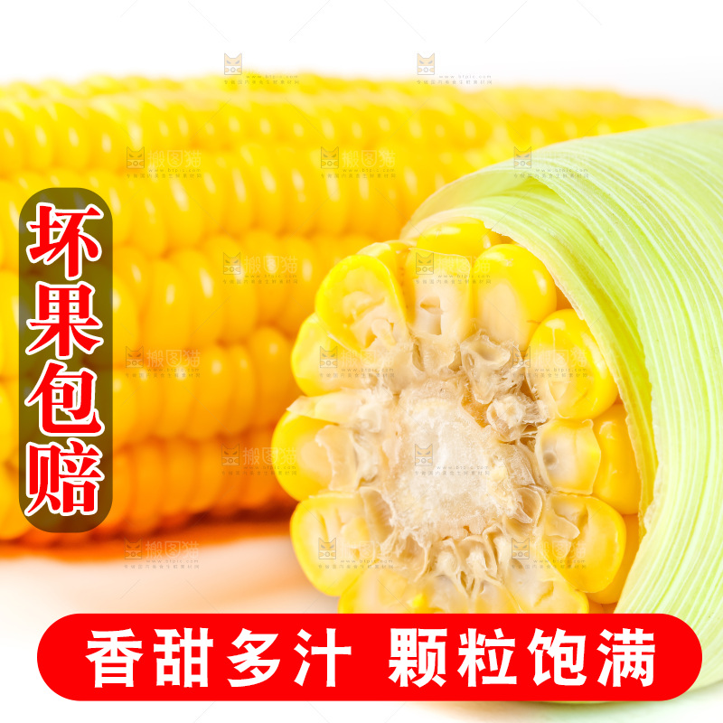 白底上放着黄玉米