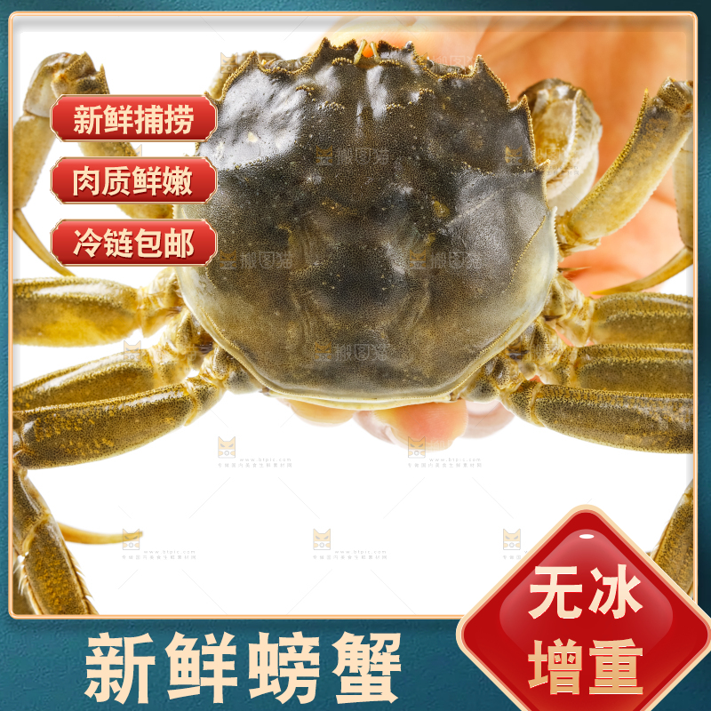 手里拿着鲜活螃蟹