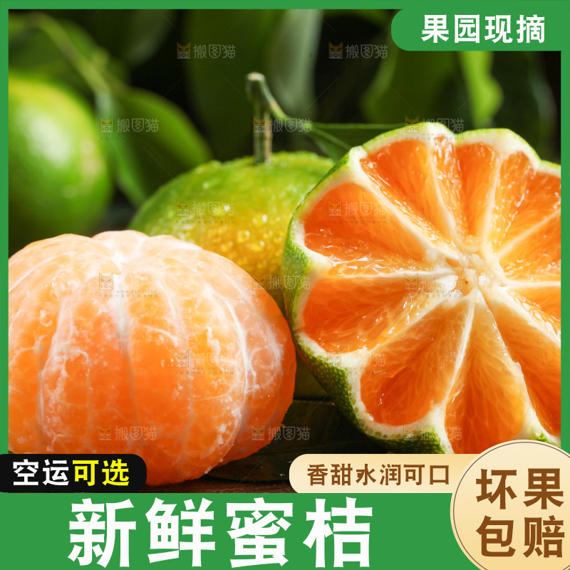 木底上的青皮蜜橘
