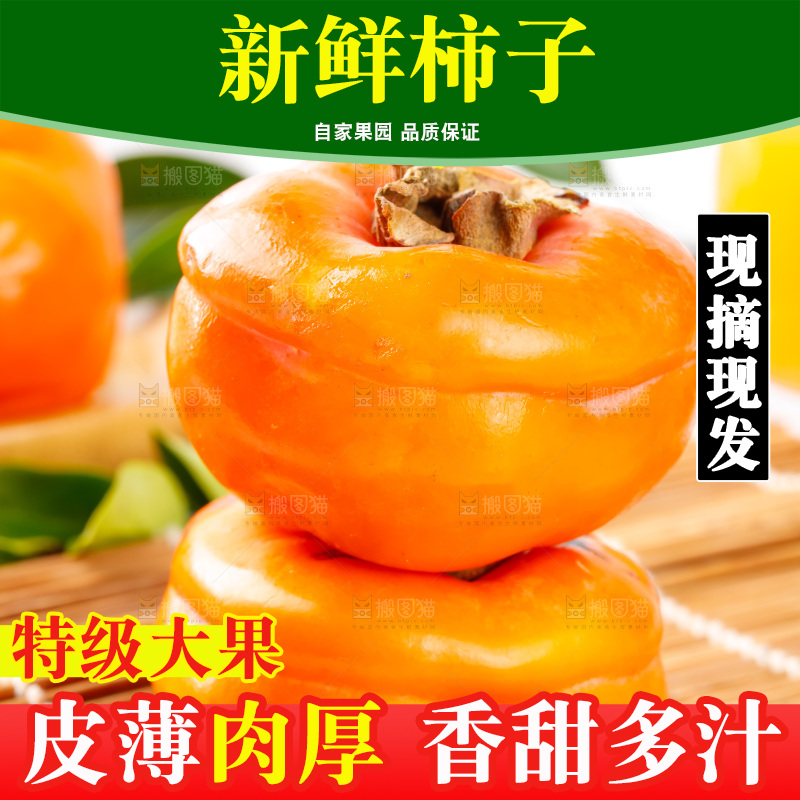 竹底上放着易县磨盘柿子