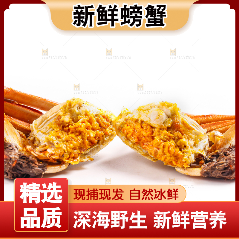 白底上的大闸蟹