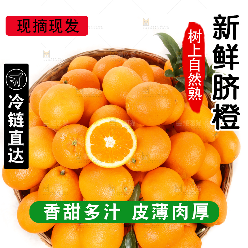 篮子里装着赣南脐橙