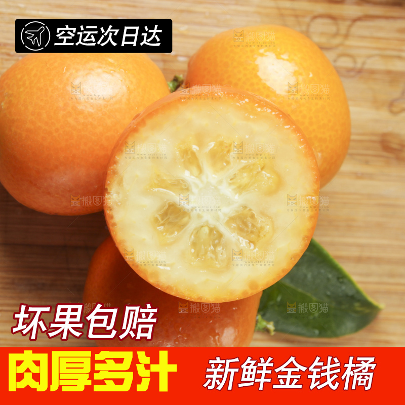 木板上摆放着广西金钱橘