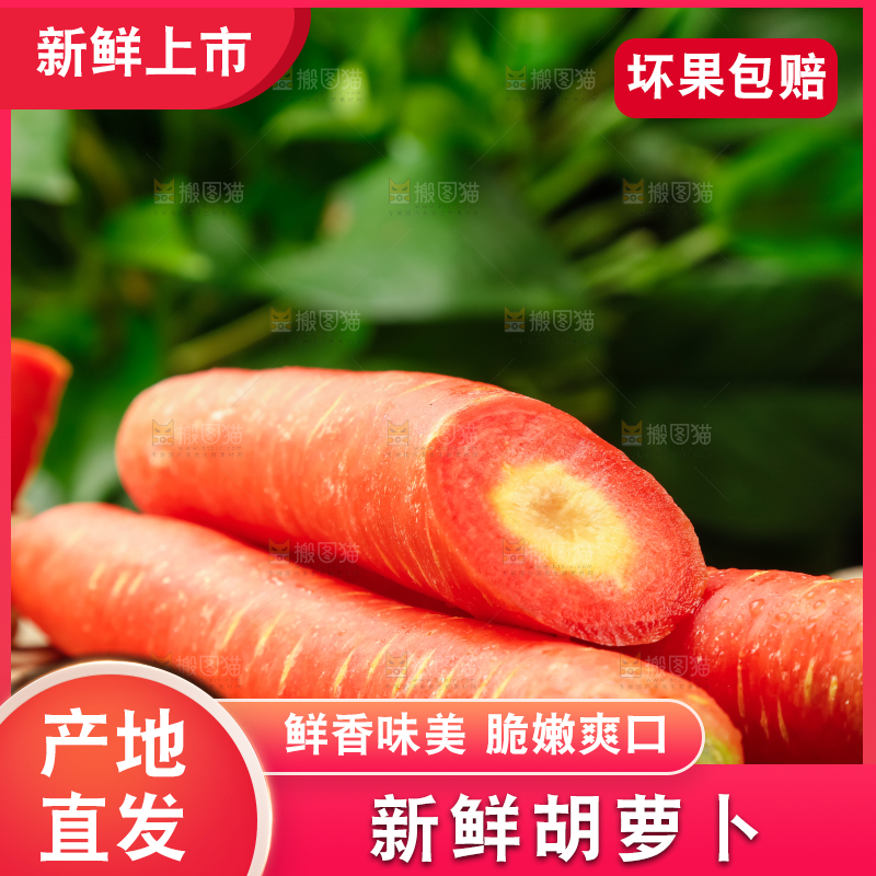 垫子上放着水果胡萝卜