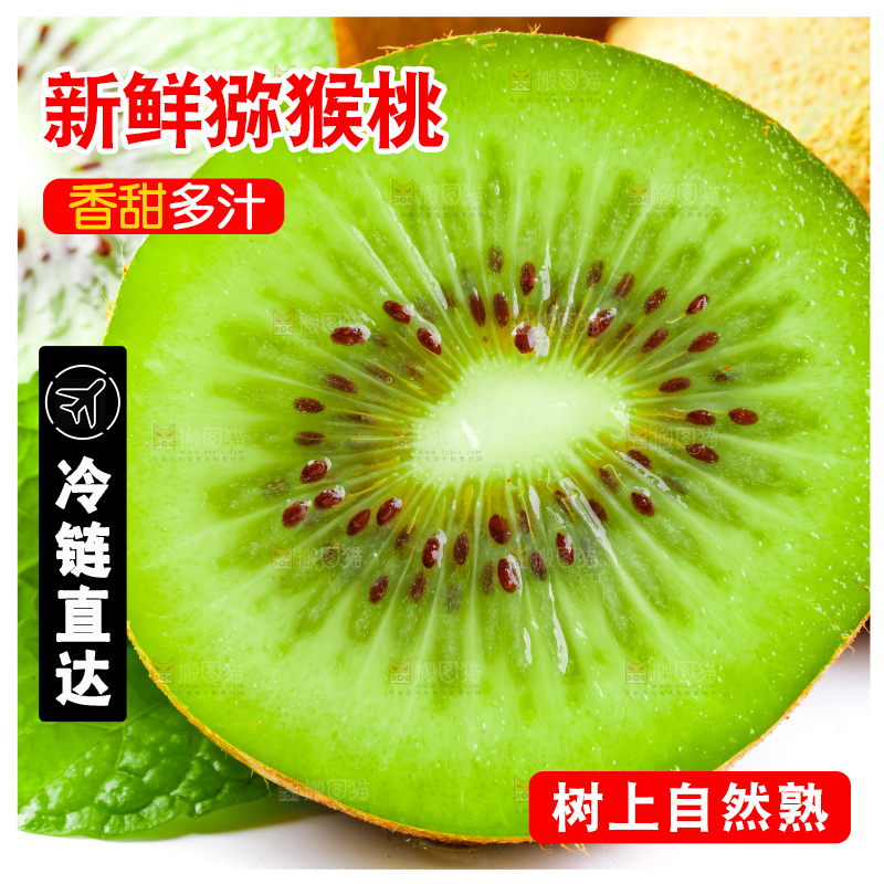 白底上的陕西猕猴桃