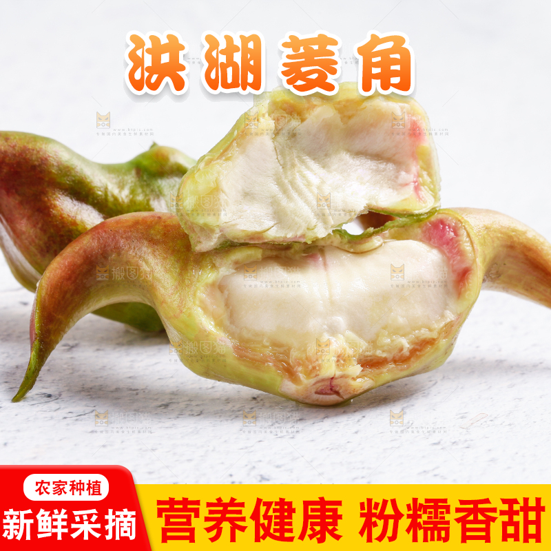 白底上的菱角