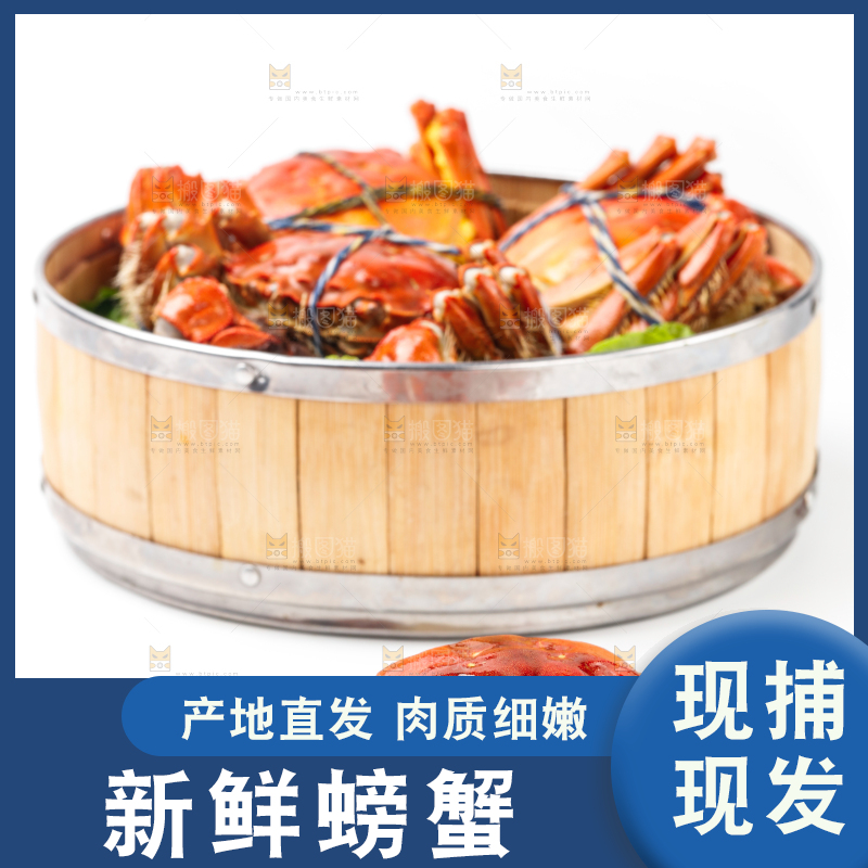 浅底上摆放着熟螃蟹